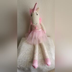 Unicorn Sitter Doll in Pink  New